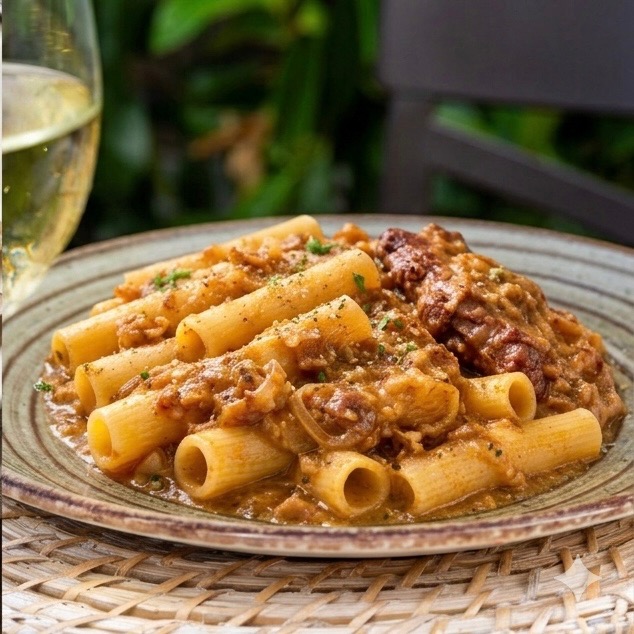 Rigatoni con Genovese napoletana